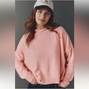 Pilcro Cashmere Sweater Powdr Pink Cropped Lightweight Anthropologie M Soft Luxe